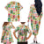 Mele Kalikimaka Hawaii Christmas Family Matching Off The Shoulder Long Sleeve Dress and Hawaiian Shirt Funny Santan Hippie Style