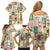 Mele Kalikimaka Hawaii Christmas Family Matching Off Shoulder Short Dress and Hawaiian Shirt Funny Santan Hippie Style