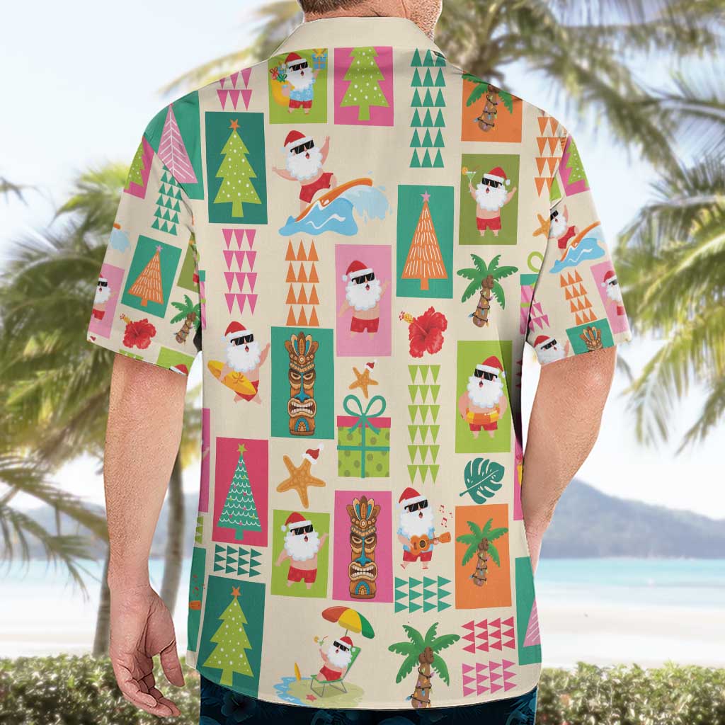 Mele Kalikimaka Hawaii Christmas Hawaiian Shirt Funny Santan Hippie Style