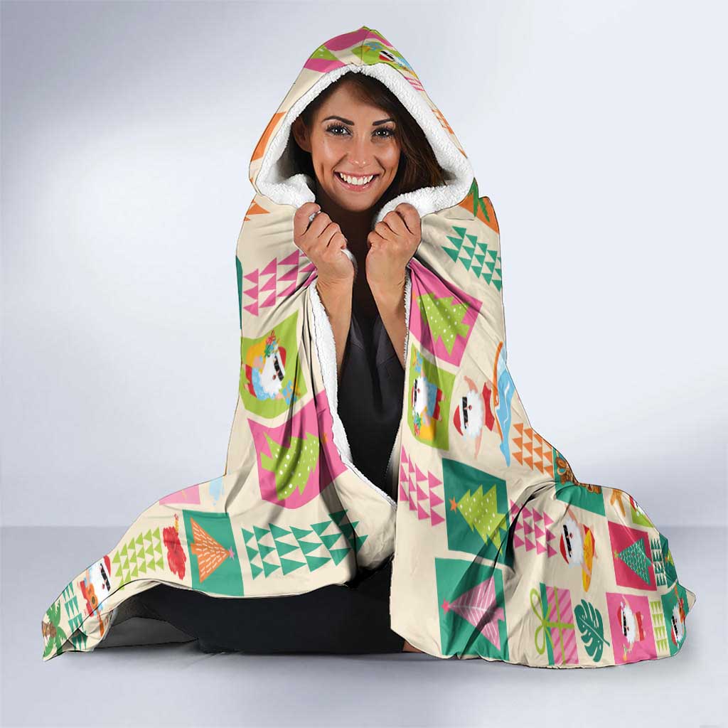 Mele Kalikimaka Hawaii Christmas Hooded Blanket Funny Santan Hippie Style LT9 - Polynesian Pride