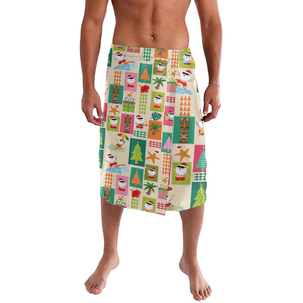 Mele Kalikimaka Hawaii Christmas Lavalava Funny Santan Hippie Style LT9 Beige - Polynesian Pride