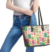 Mele Kalikimaka Hawaii Christmas Leather Tote Bag Funny Santan Hippie Style LT9 - Polynesian Pride