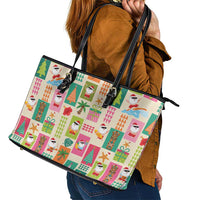 Mele Kalikimaka Hawaii Christmas Leather Tote Bag Funny Santan Hippie Style LT9 - Polynesian Pride
