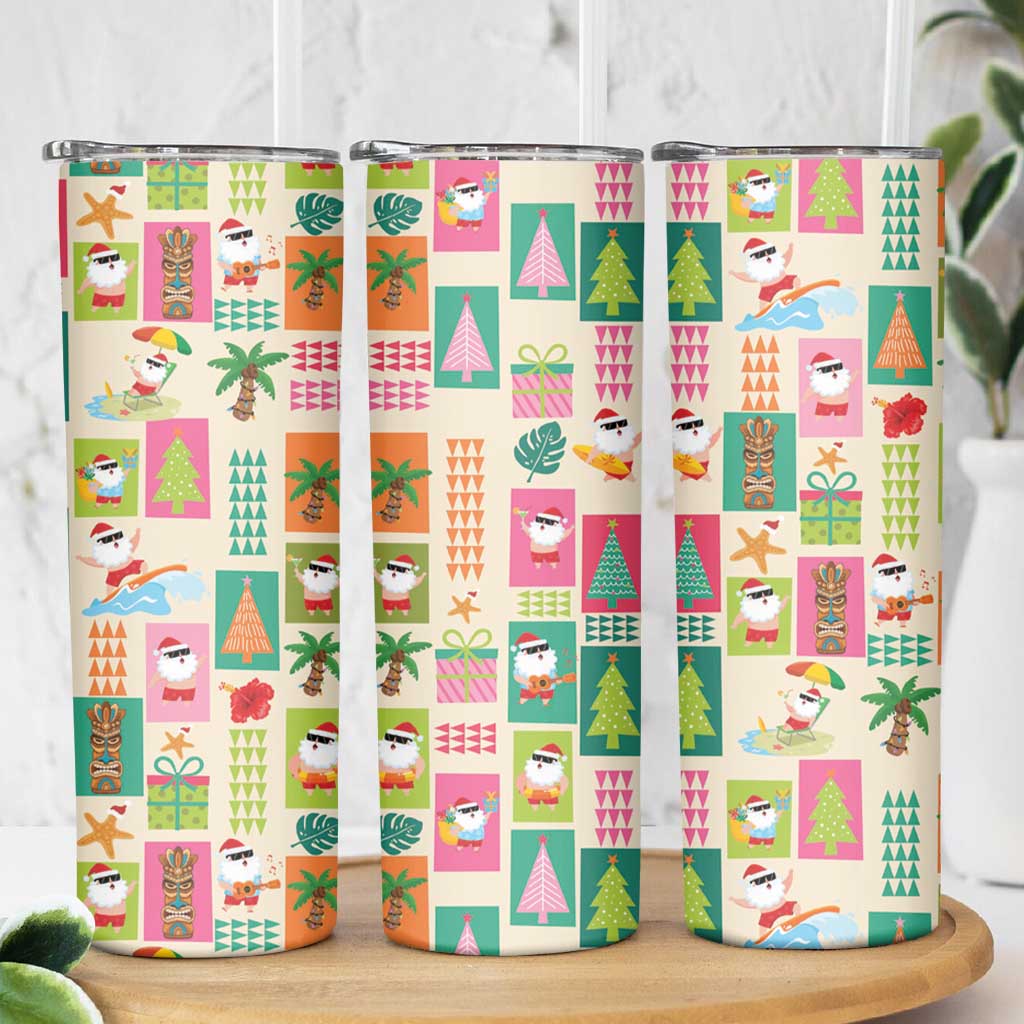 Mele Kalikimaka Hawaii Christmas Skinny Tumbler Funny Santan Hippie Style