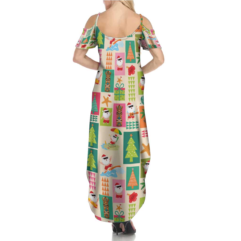 Mele Kalikimaka Hawaii Christmas Summer Maxi Dress Funny Santan Hippie Style LT9 - Polynesian Pride