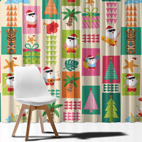 Mele Kalikimaka Hawaii Christmas Window Curtain Funny Santan Hippie Style LT9 - Polynesian Pride