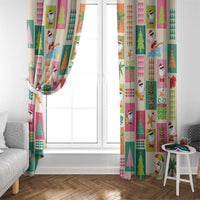 Mele Kalikimaka Hawaii Christmas Window Curtain Funny Santan Hippie Style LT9 - Polynesian Pride