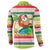 Mele Kalikimaka Hawaii Christmas Button Sweatshirt Surfing Santa with Polynesian Tribal