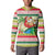 Mele Kalikimaka Hawaii Christmas Button Sweatshirt Surfing Santa with Polynesian Tribal