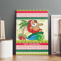 Mele Kalikimaka Hawaii Christmas Canvas Wall Art Surfing Santa with Polynesian Tribal LT9 - Polynesian Pride