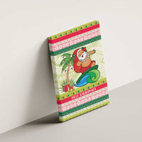Mele Kalikimaka Hawaii Christmas Canvas Wall Art Surfing Santa with Polynesian Tribal LT9 - Polynesian Pride