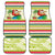 Mele Kalikimaka Hawaii Christmas Car Mats Surfing Santa with Polynesian Tribal