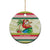 Mele Kalikimaka Hawaii Christmas Ceramic Ornament Surfing Santa with Polynesian Tribal