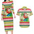 Mele Kalikimaka Hawaii Christmas Couples Matching Long Sleeve Bodycon Dress and Hawaiian Shirt Surfing Santa with Polynesian Tribal