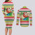 Mele Kalikimaka Hawaii Christmas Couples Matching Long Sleeve Bodycon Dress and Long Sleeve Button Shirt Surfing Santa with Polynesian Tribal