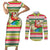 Mele Kalikimaka Hawaii Christmas Couples Matching Short Sleeve Bodycon Dress and Long Sleeve Button Shirt Surfing Santa with Polynesian Tribal