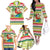 Mele Kalikimaka Hawaii Christmas Family Matching Off The Shoulder Long Sleeve Dress and Hawaiian Shirt Surfing Santa with Polynesian Tribal