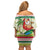 Mele Kalikimaka Hawaii Christmas Family Matching Off Shoulder Short Dress and Hawaiian Shirt Surfing Santa with Polynesian Tribal