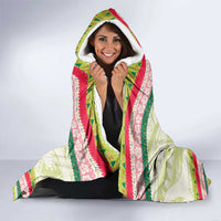 Mele Kalikimaka Hawaii Christmas Hooded Blanket Surfing Santa with Polynesian Tribal LT9 - Polynesian Pride