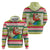 Mele Kalikimaka Hawaii Christmas Hoodie Surfing Santa with Polynesian Tribal