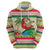 Mele Kalikimaka Hawaii Christmas Hoodie Surfing Santa with Polynesian Tribal