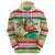 Mele Kalikimaka Hawaii Christmas Hoodie Surfing Santa with Polynesian Tribal