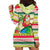 Mele Kalikimaka Hawaii Christmas Hoodie Dress Surfing Santa with Polynesian Tribal