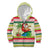 Mele Kalikimaka Hawaii Christmas Kid Hoodie Surfing Santa with Polynesian Tribal