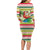 Mele Kalikimaka Hawaii Christmas Long Sleeve Bodycon Dress Surfing Santa with Polynesian Tribal