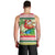 Mele Kalikimaka Hawaii Christmas Men Tank Top Surfing Santa with Polynesian Tribal