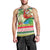 Mele Kalikimaka Hawaii Christmas Men Tank Top Surfing Santa with Polynesian Tribal