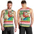 Mele Kalikimaka Hawaii Christmas Men Tank Top Surfing Santa with Polynesian Tribal