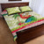 Mele Kalikimaka Hawaii Christmas Quilt Bed Set Surfing Santa with Polynesian Tribal