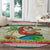 Mele Kalikimaka Hawaii Christmas Round Carpet Surfing Santa with Polynesian Tribal