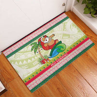 Mele Kalikimaka Hawaii Christmas Rubber Doormat Surfing Santa with Polynesian Tribal LT9 - Polynesian Pride