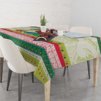 Mele Kalikimaka Hawaii Christmas Tablecloth Surfing Santa with Polynesian Tribal LT9 - Polynesian Pride