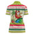 Mele Kalikimaka Hawaii Christmas Women Polo Shirt Surfing Santa with Polynesian Tribal