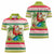 Mele Kalikimaka Hawaii Christmas Women Polo Shirt Surfing Santa with Polynesian Tribal