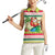 Mele Kalikimaka Hawaii Christmas Women Sleeveless Polo Shirt Surfing Santa with Polynesian Tribal