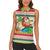 Mele Kalikimaka Hawaii Christmas Women Sleeveless Polo Shirt Surfing Santa with Polynesian Tribal