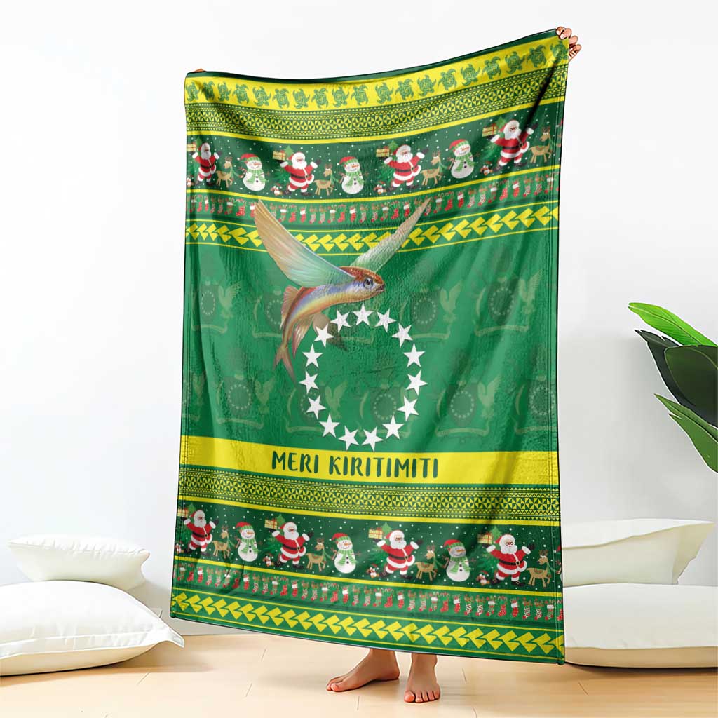 Meri Kiritimiti Cook Islands Christmas Blanket Maroro Flying Fish and White Stars LT9 - Polynesian Pride