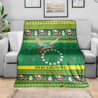 Meri Kiritimiti Cook Islands Christmas Blanket Maroro Flying Fish and White Stars LT9 - Polynesian Pride