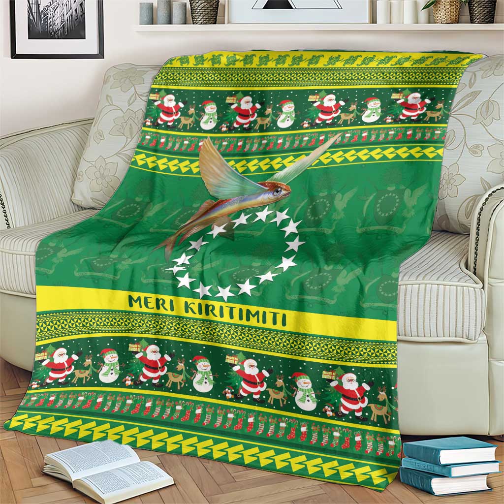 Meri Kiritimiti Cook Islands Christmas Blanket Maroro Flying Fish and White Stars LT9 - Polynesian Pride