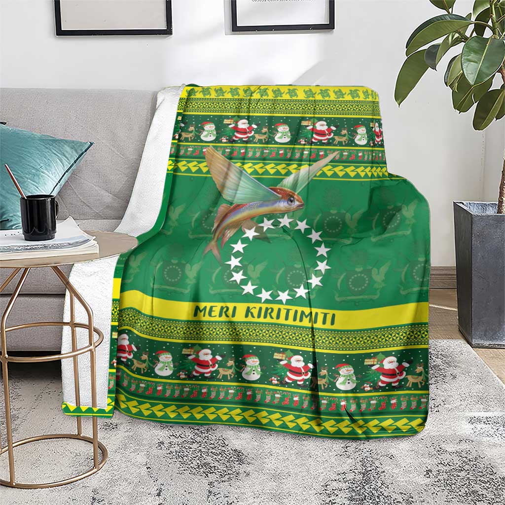 Meri Kiritimiti Cook Islands Christmas Blanket Maroro Flying Fish and White Stars LT9 - Polynesian Pride