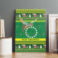 Meri Kiritimiti Cook Islands Christmas Canvas Wall Art Maroro Flying Fish and White Stars LT9 - Polynesian Pride