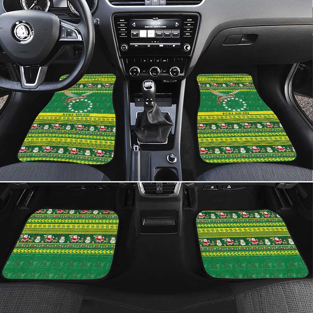 Meri Kiritimiti Cook Islands Christmas Car Mats Maroro Flying Fish and White Stars