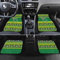 Meri Kiritimiti Cook Islands Christmas Car Mats Maroro Flying Fish and White Stars LT9 Set 4pcs Green - Polynesian Pride