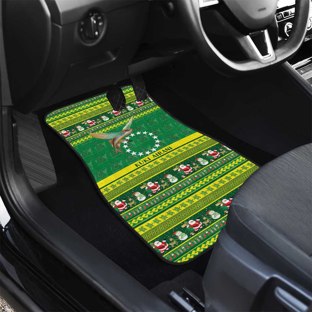 Meri Kiritimiti Cook Islands Christmas Car Mats Maroro Flying Fish and White Stars LT9 - Polynesian Pride