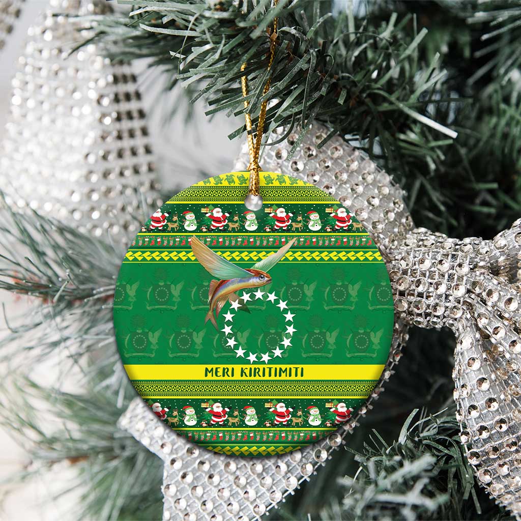 Meri Kiritimiti Cook Islands Christmas Ceramic Ornament Maroro Flying Fish and White Stars LT9 - Polynesian Pride