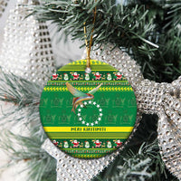 Meri Kiritimiti Cook Islands Christmas Ceramic Ornament Maroro Flying Fish and White Stars LT9 - Polynesian Pride